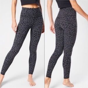 Athleta Elation Ultra High Rise Gray Leopard Print Tight
